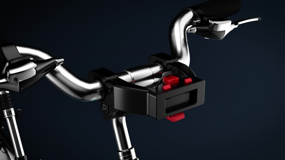 2602 magnetic mounting system fitted to bicycle handlebars